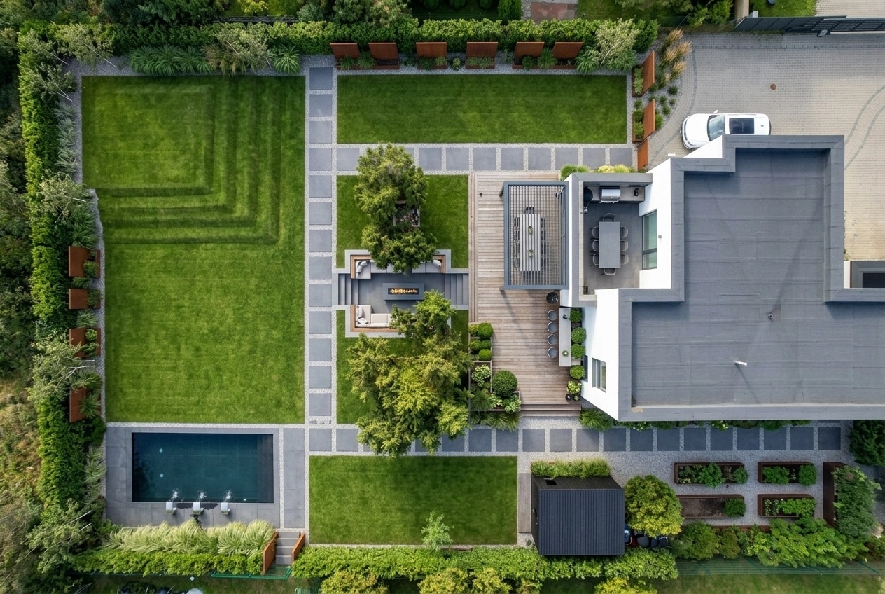 Landscape design in Contemporary Yard style — Yard by GenRoom AI