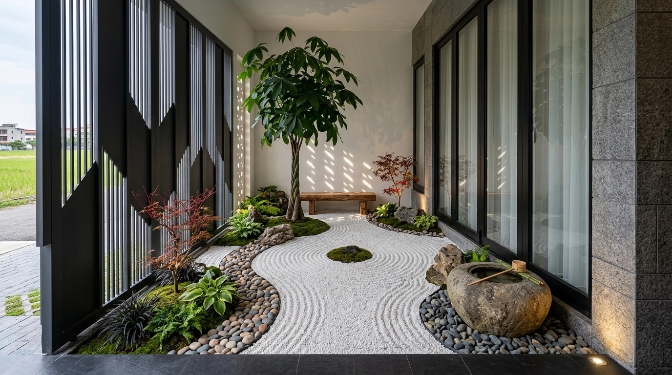 Design paysager en style Japanese Garden — Jardin par GenRoom AI