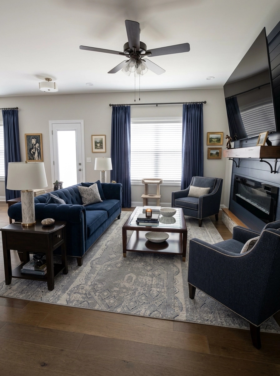 Transitional Living Room design — interior photo by GenRoom AI