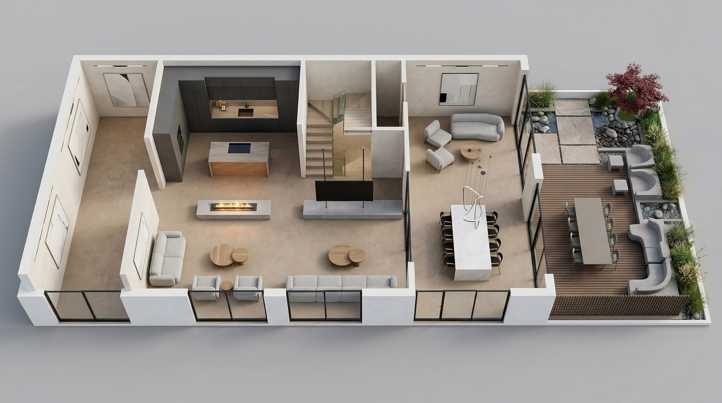Interior design in Minimalism style — Living Room by GenRoom AI