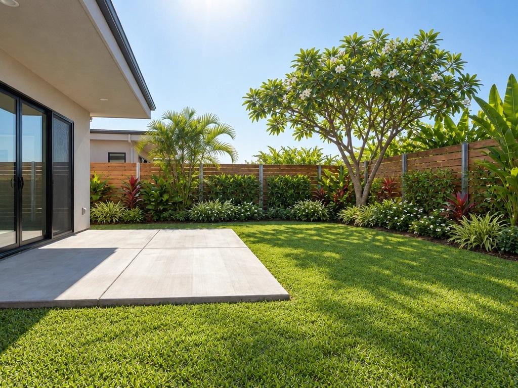 Yard design in Japanese Garden style — photo by GenRoom AI