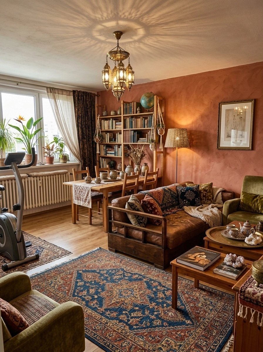 Interior design in Bohemian style — Living Room by GenRoom AI