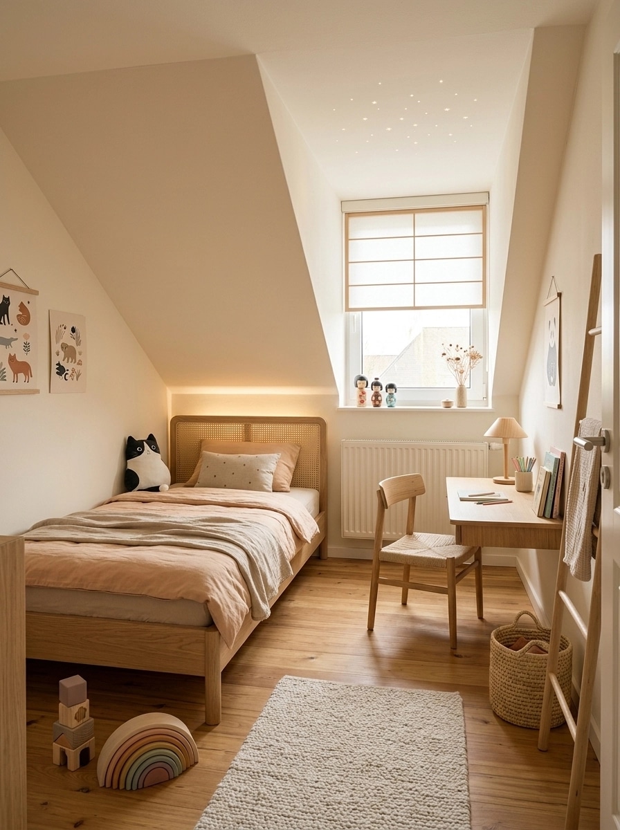 Japandi Kids Room design — interior photo by GenRoom AI