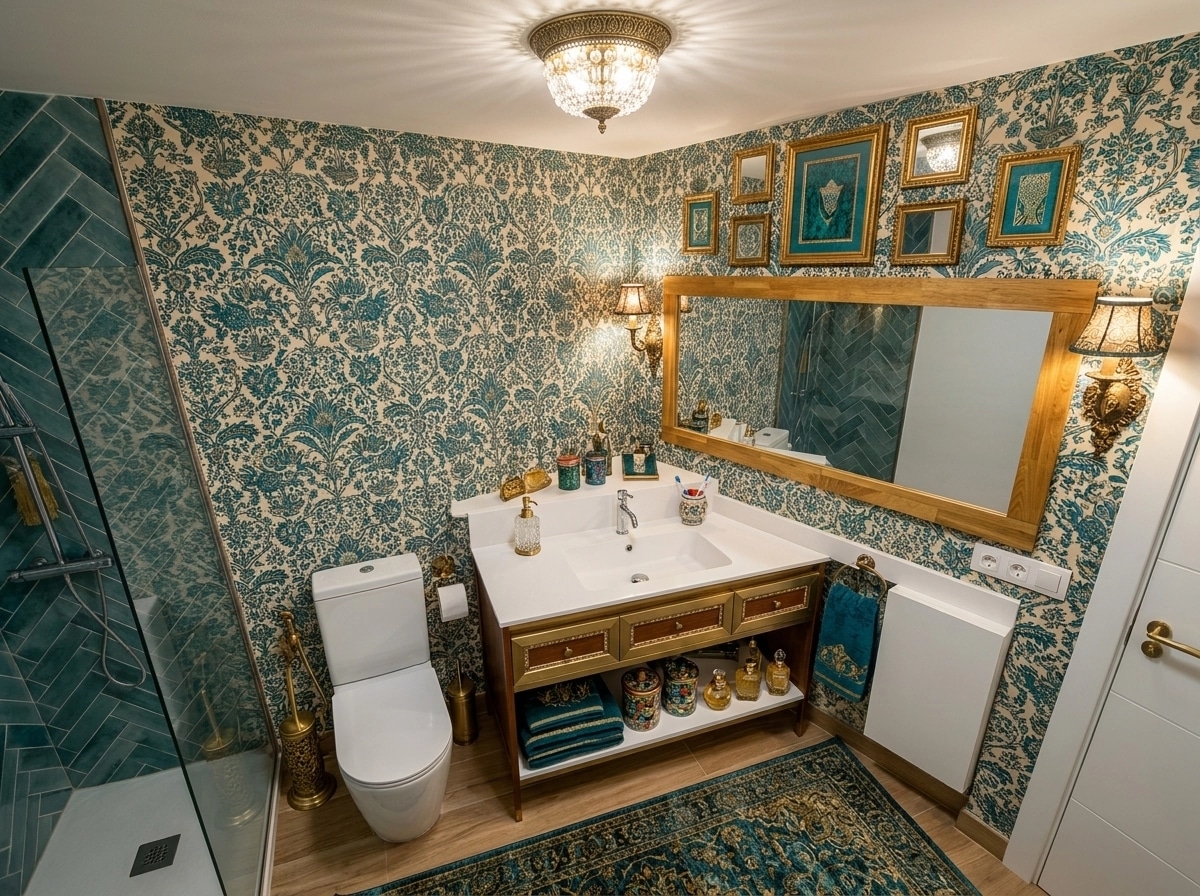 Maximalist Bathroom design — interior photo by GenRoom AI