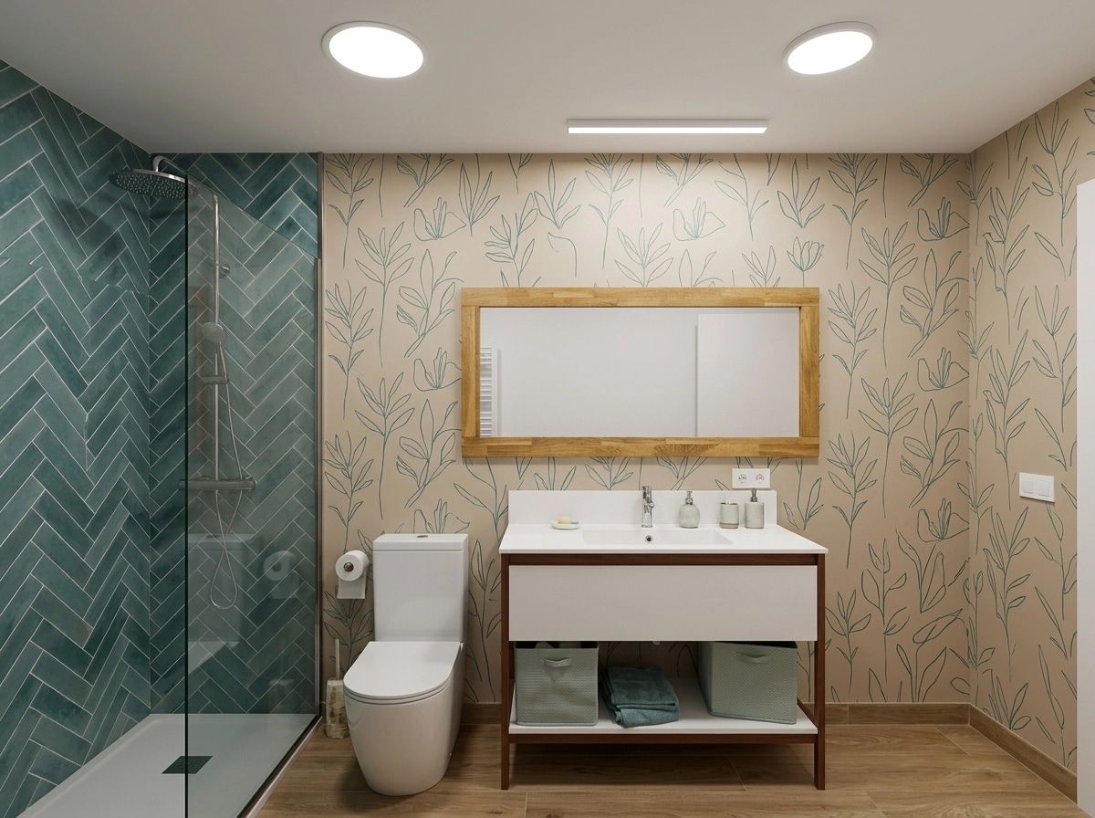 Bathroom interior in Minimalism style — photo by GenRoom AI