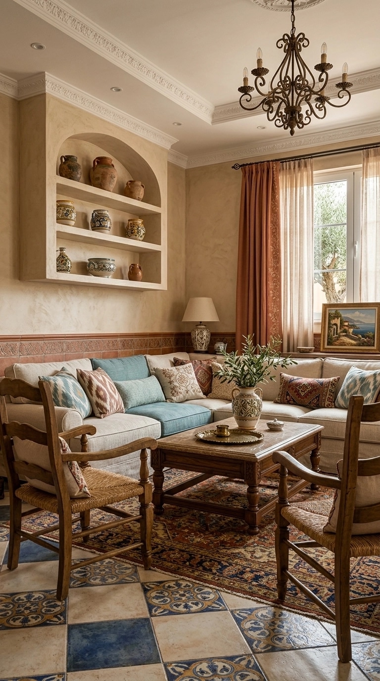 Diseño de interiores en estilo Mediterranean — Salón por GenRoom AI