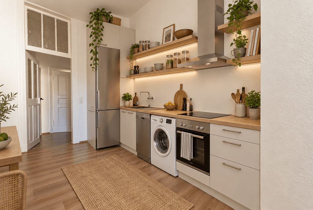 Kitchen interior in Scandinavian style — photo by GenRoom AI