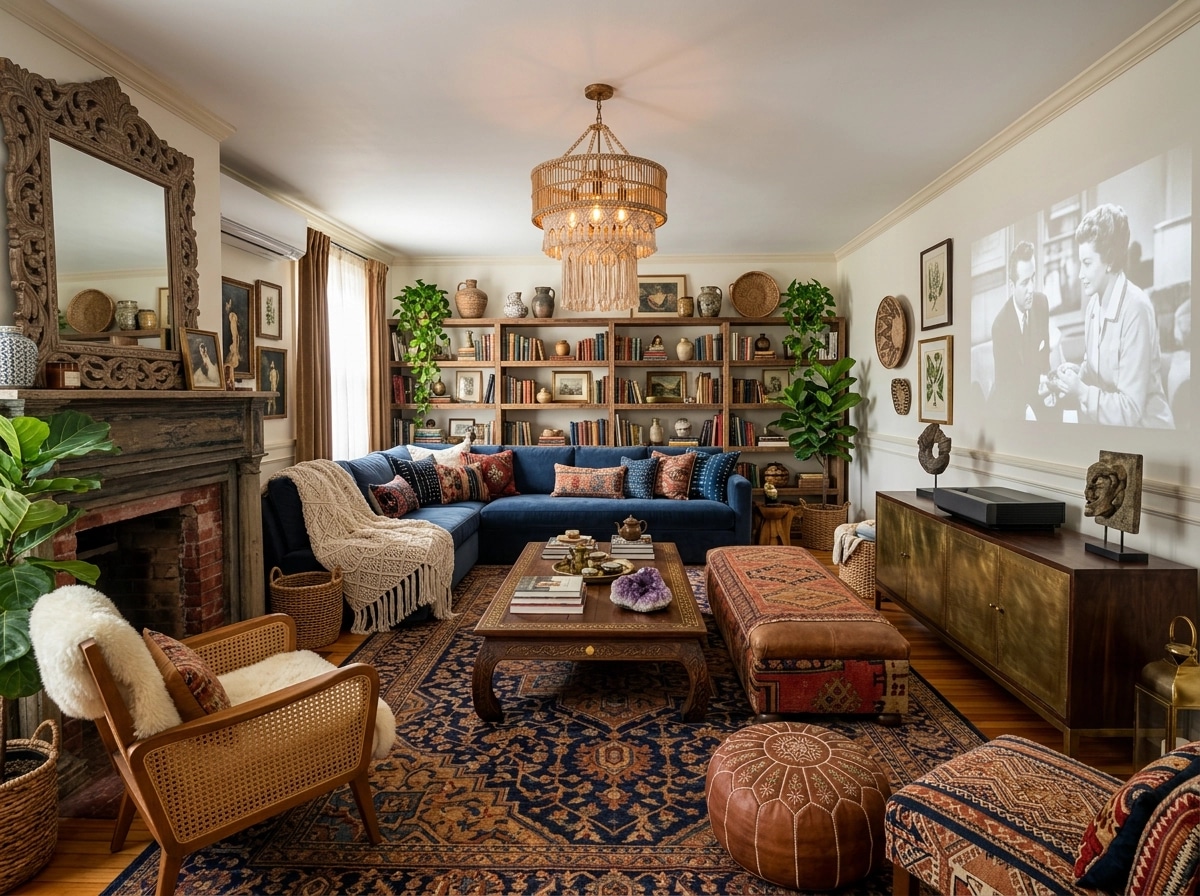 Interior design in Bohemian style — Living Room by GenRoom AI