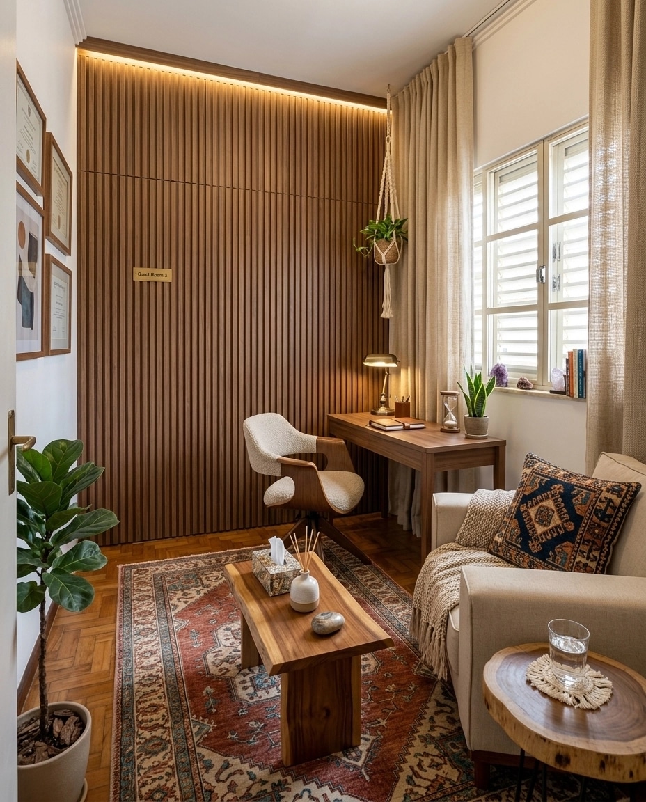 Interior design in Bohemian style — clinic by GenRoom AI