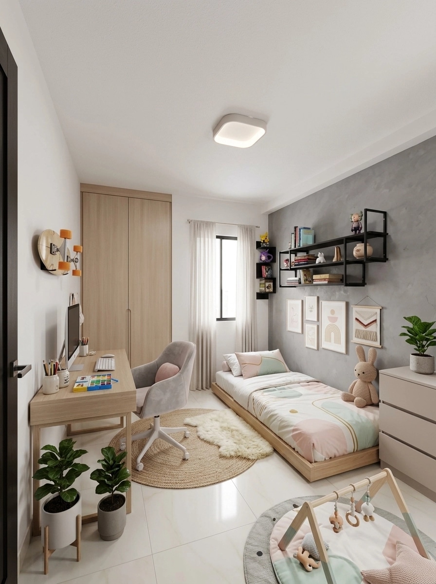 Contemporary Kids Room design — interior photo by GenRoom AI
