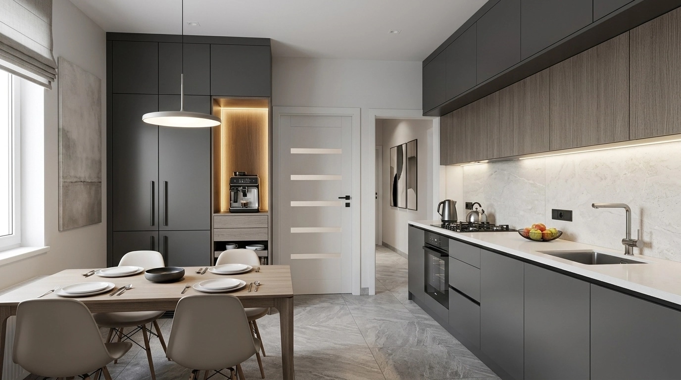 Kitchen interior in Contemporary style — photo by GenRoom AI