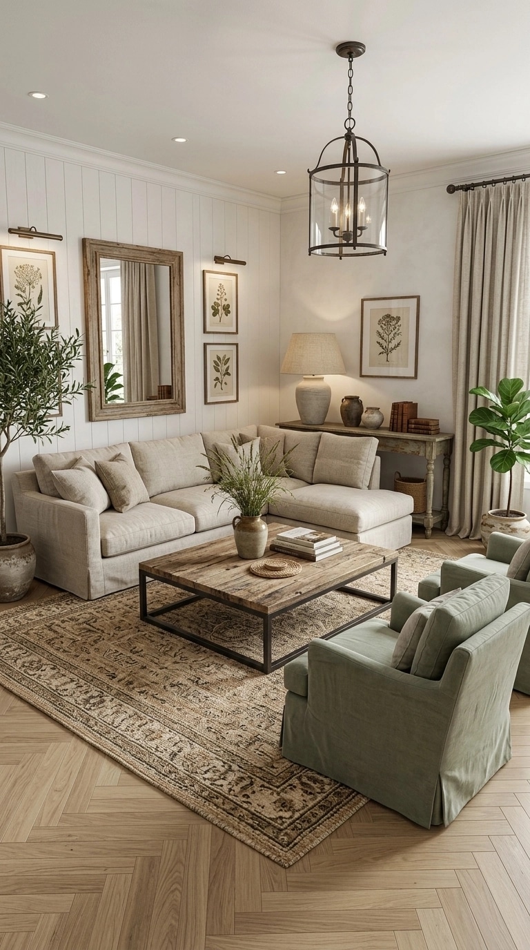 Interiördesign i stilen Modern Farmhouse — Vardagsrum av GenRoom AI
