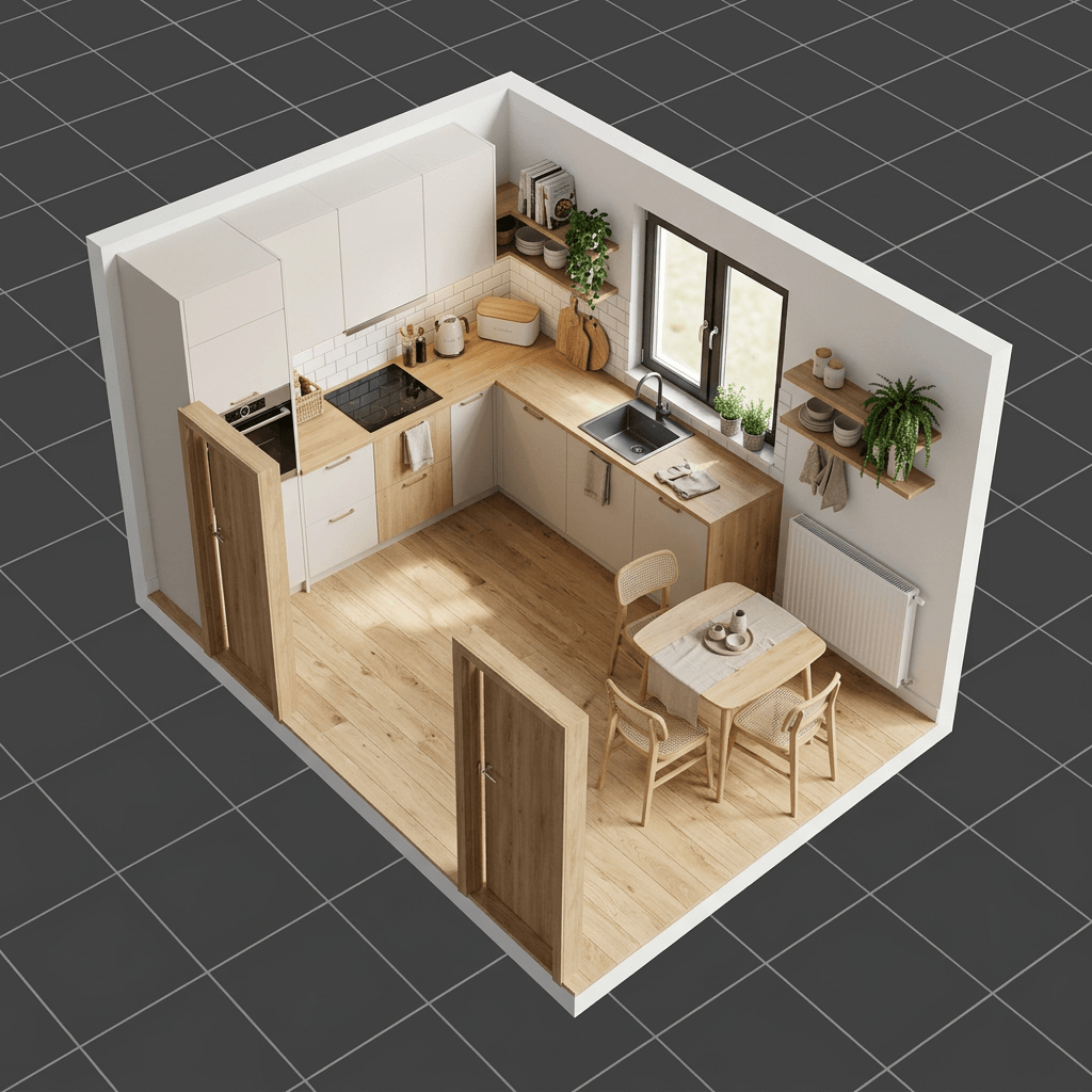 Interior design in Scandinavian style — Kitchen by GenRoom AI