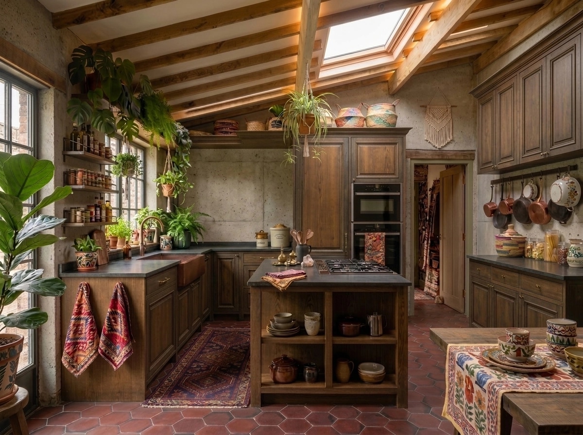 Kitchen interior in Biophilic style — photo by GenRoom AI