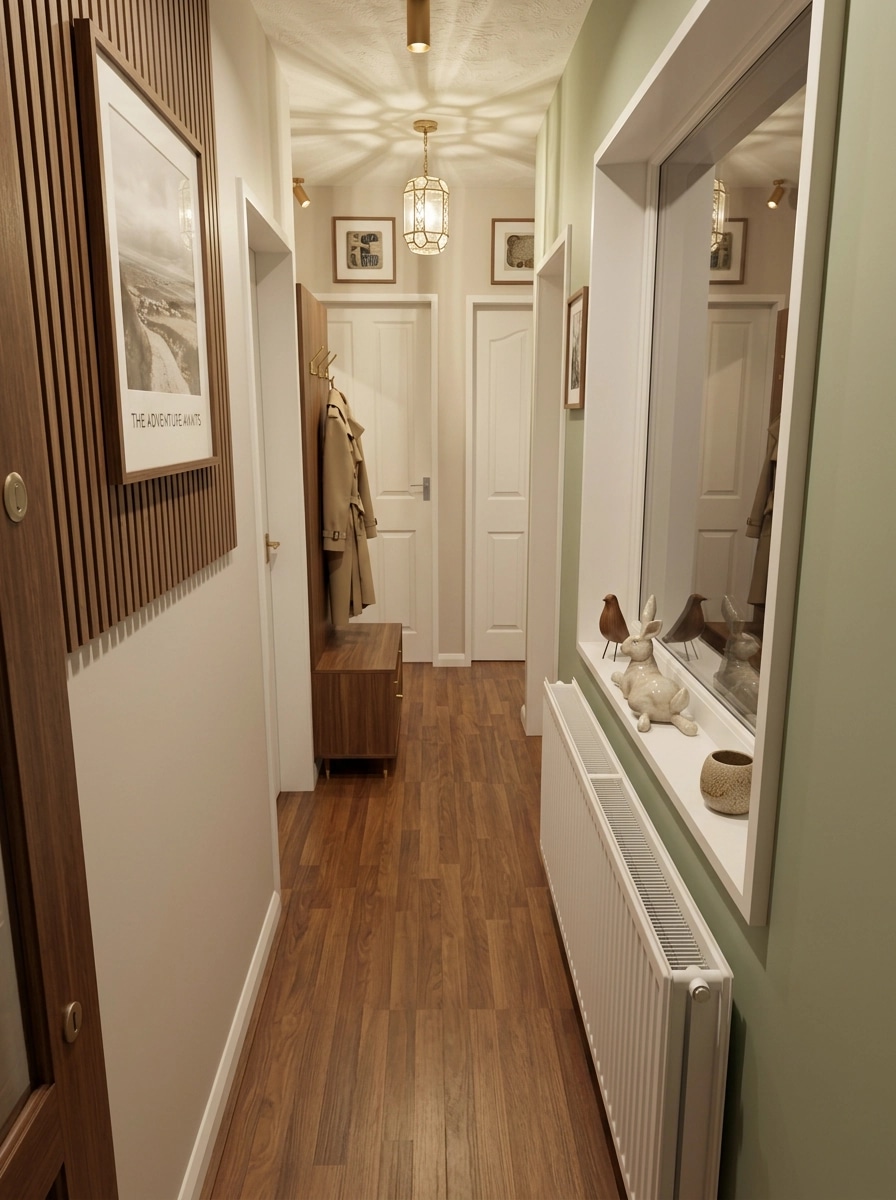 Hallway interior in Mid-Century Modern style — photo by GenRoom AI