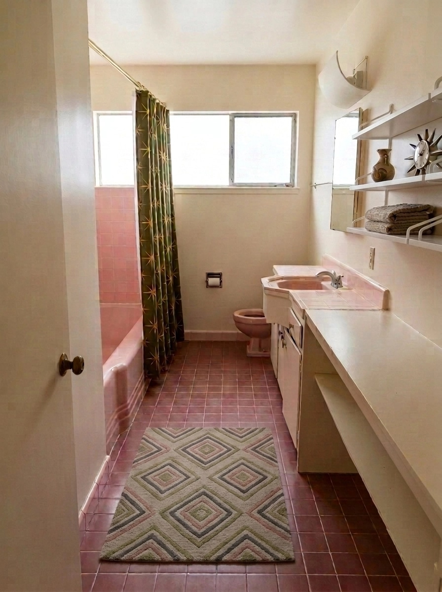 Interior design in Mid-Century Modern style — Bathroom by GenRoom AI