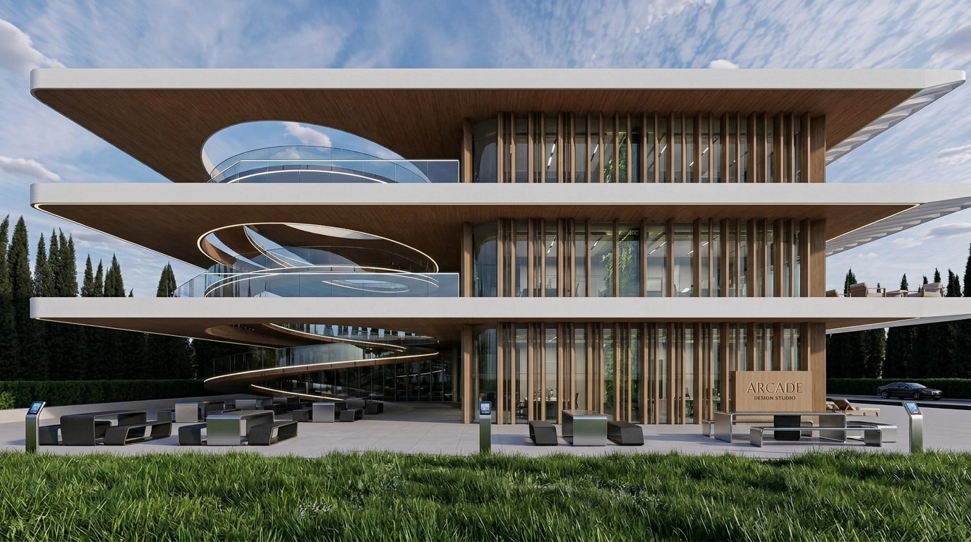 Hi-Tech Facade Facade design — facade photo by GenRoom AI