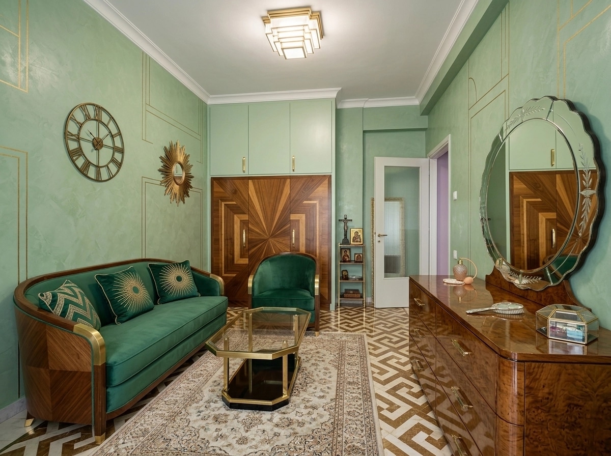 Art Deco Living Room design — interior photo by GenRoom AI