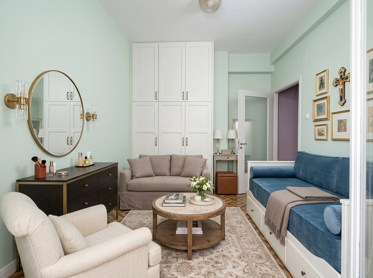 Transitional Living Room design — interior photo by GenRoom AI