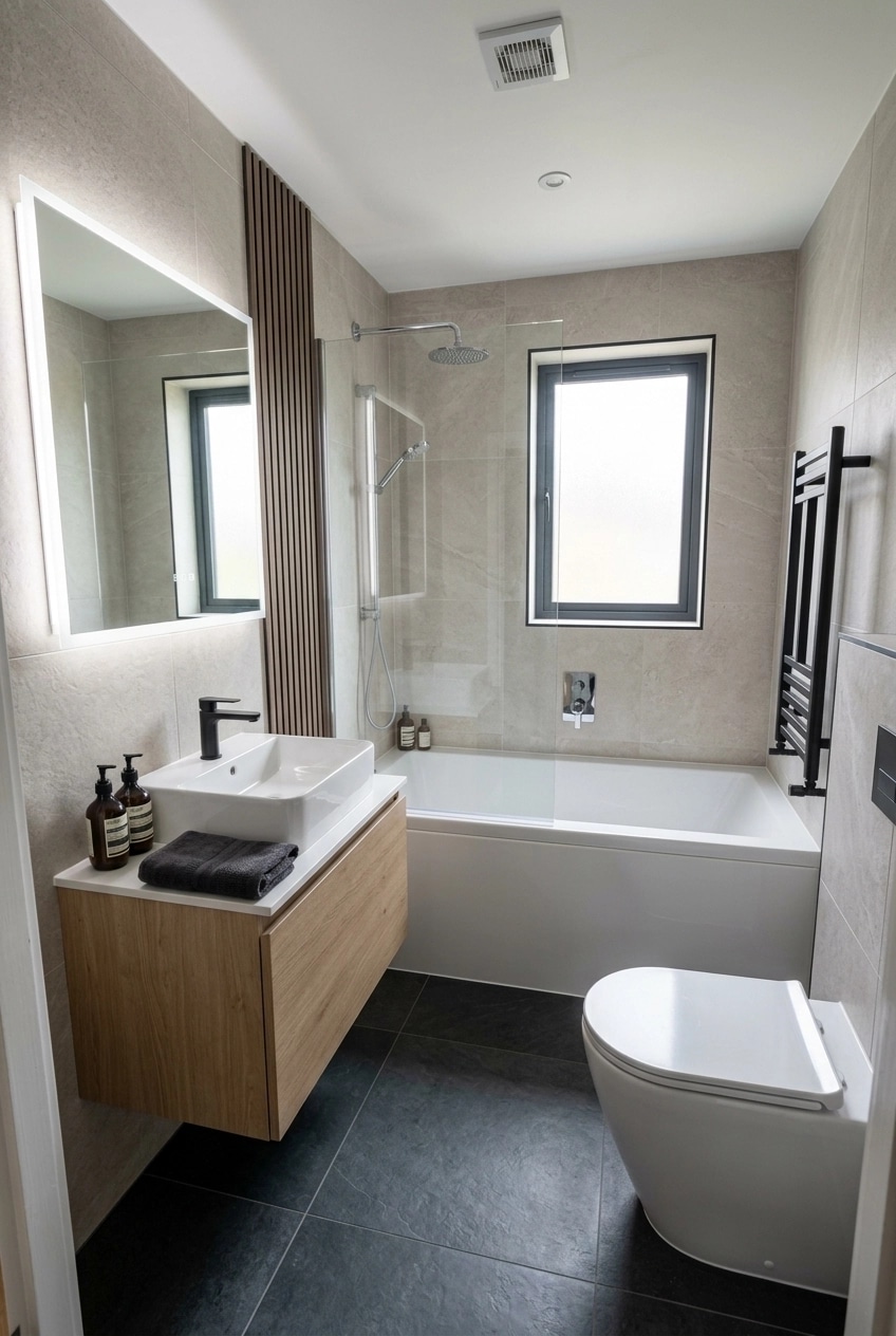 Bathroom interior in Contemporary style — photo by GenRoom AI