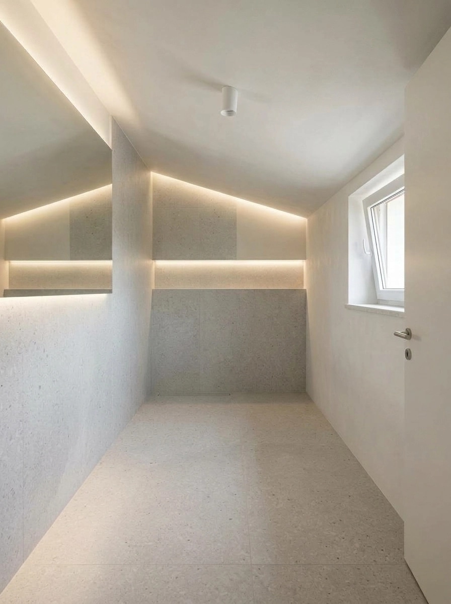 Bathroom interior in Minimalism style — photo by GenRoom AI