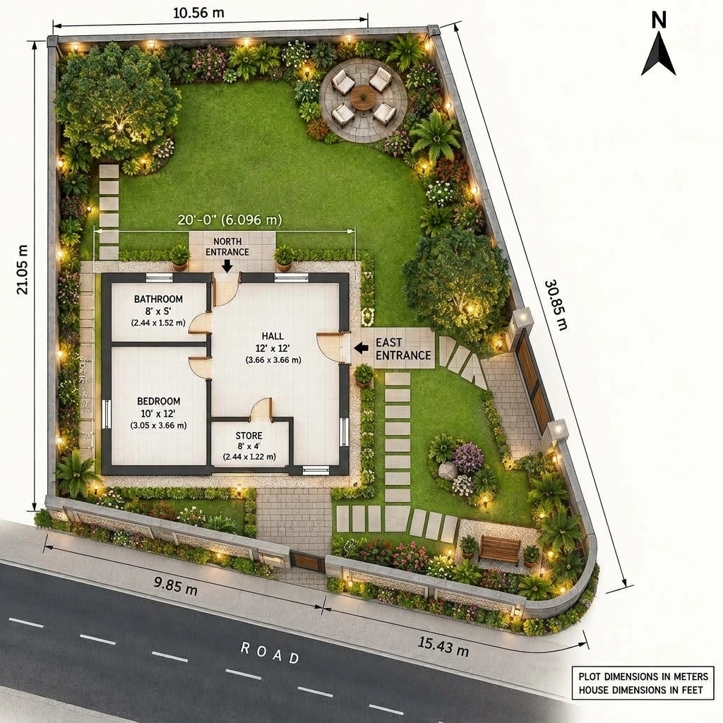 Landscape design in Minimalist Yard style — Yard by GenRoom AI