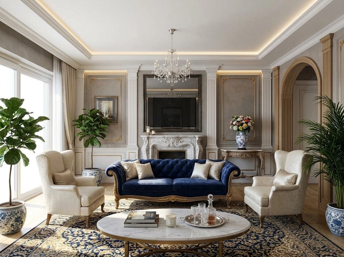 Interior design in Neoclassic style — Living Room by GenRoom AI