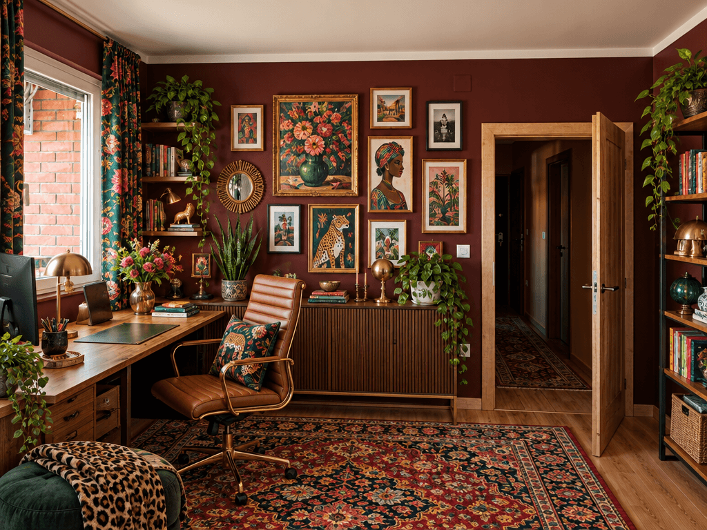 Design de interiores em estilo Maximalist — home_office por GenRoom AI