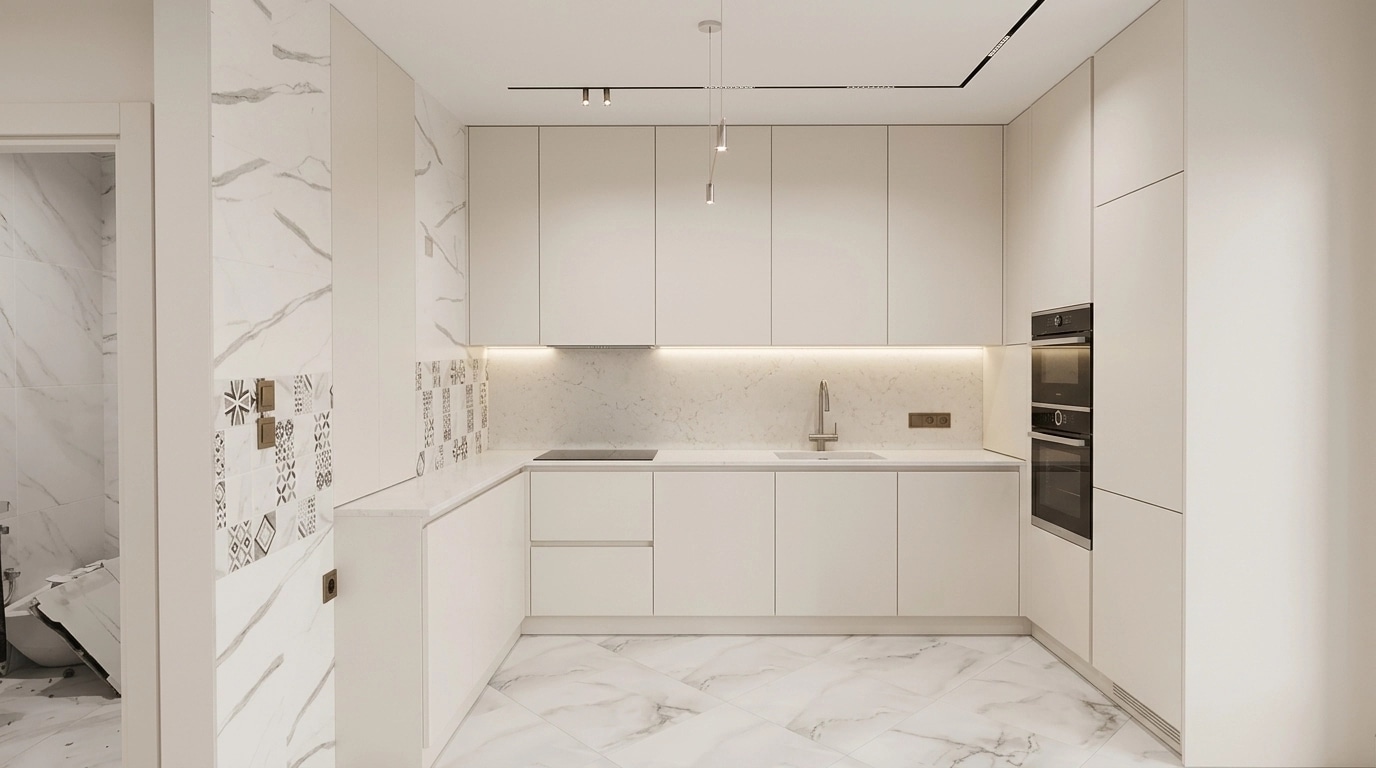 Minimalism Kitchen design — interior photo by GenRoom AI