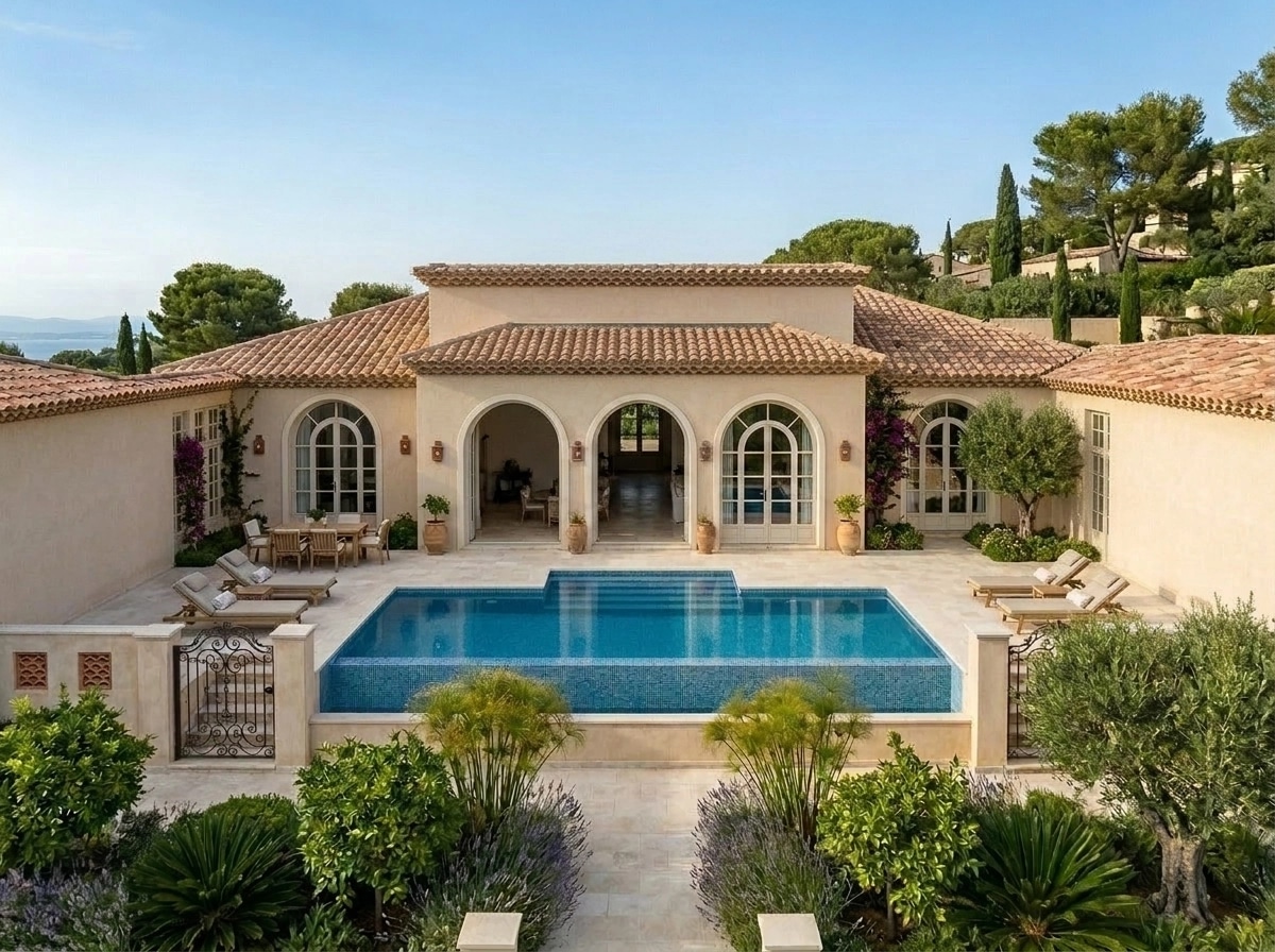 Facade design in Mediterranean Facade style — photo by GenRoom AI