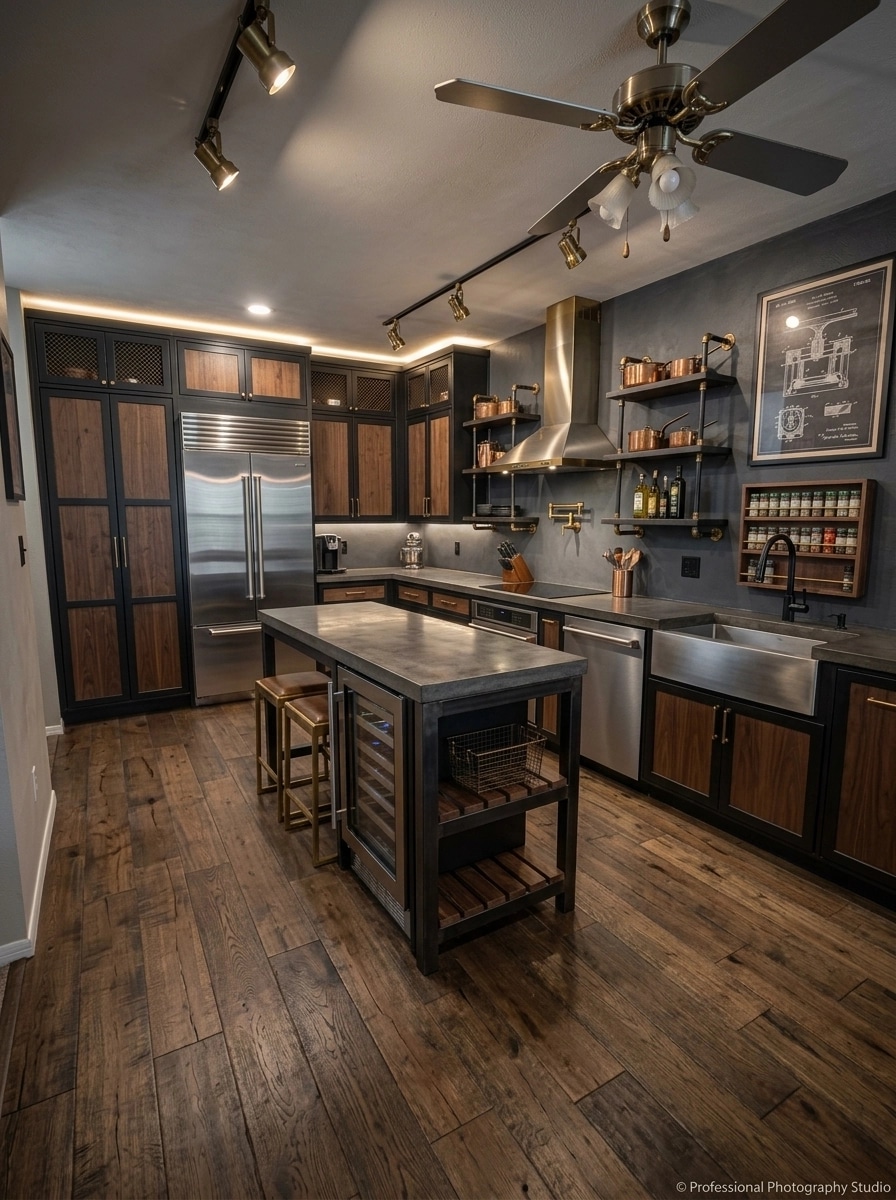Interior design in Loft / Industrial style — Kitchen by GenRoom AI
