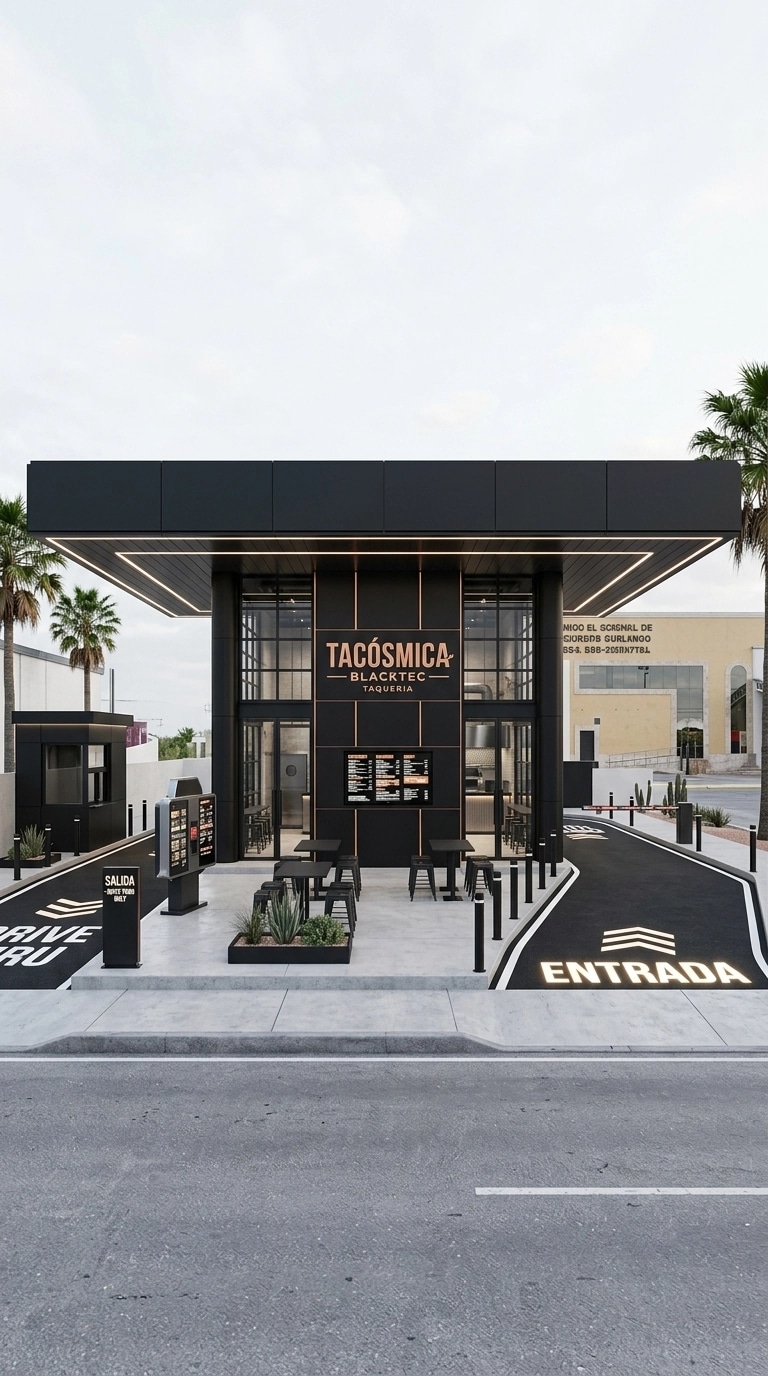 Facade design in Blacktec Facade style — Facade by GenRoom AI