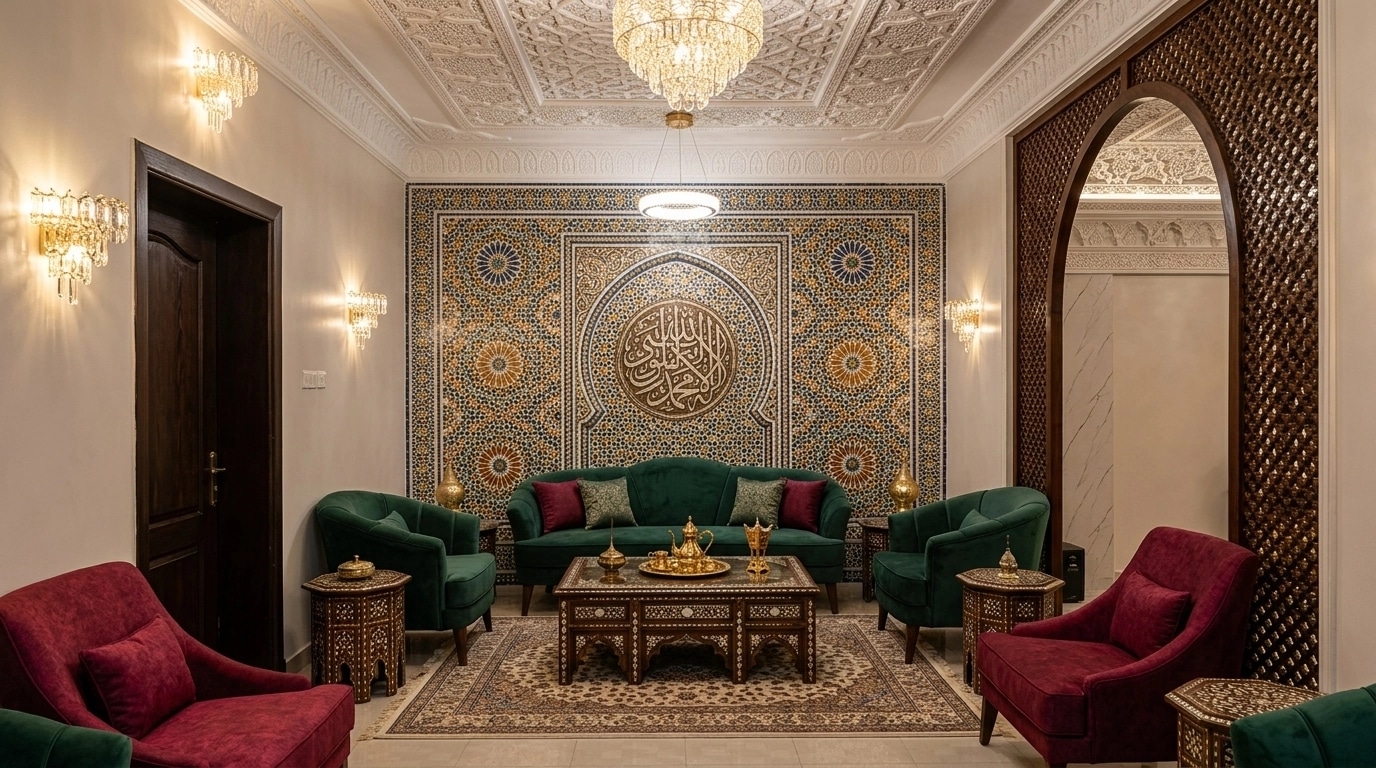 Interior design in Islamic Geometric style — Living Room by GenRoom AI
