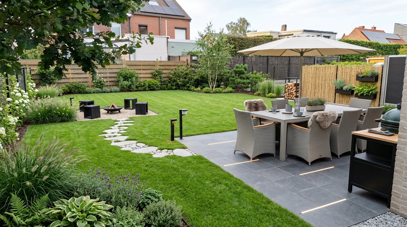 Landscape design in Scandinavian Garden style — Yard by GenRoom AI