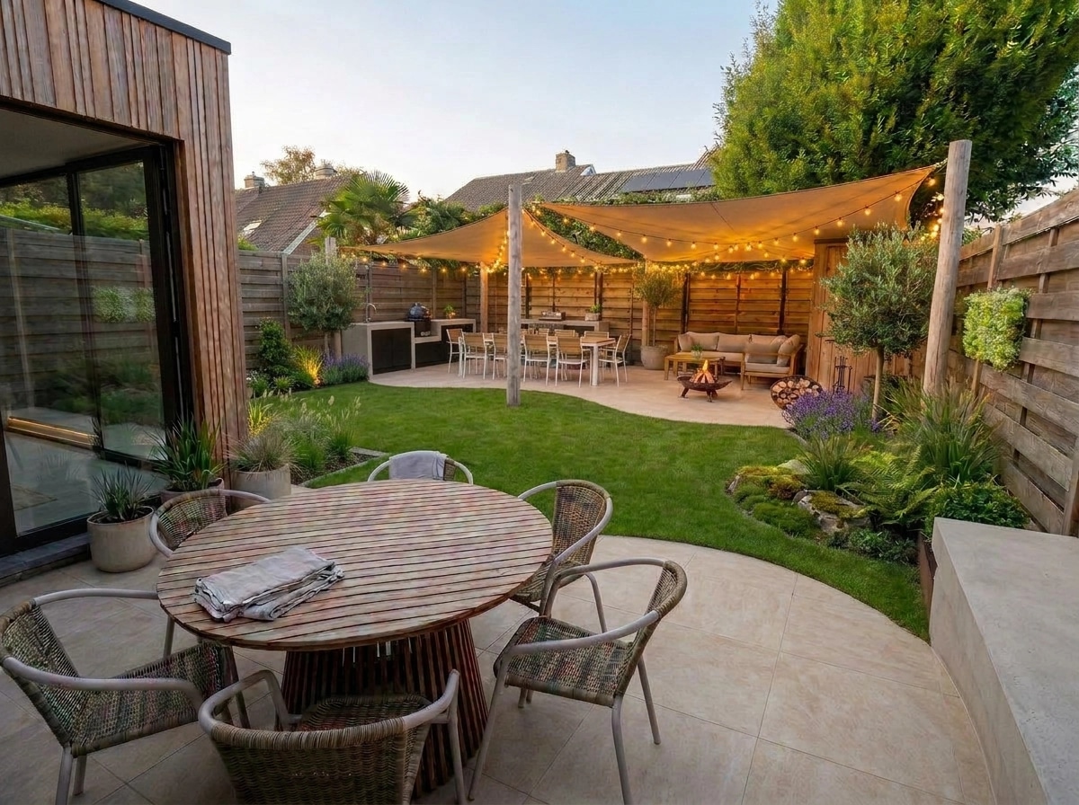 Landscape design in Scandinavian Garden style — Yard by GenRoom AI