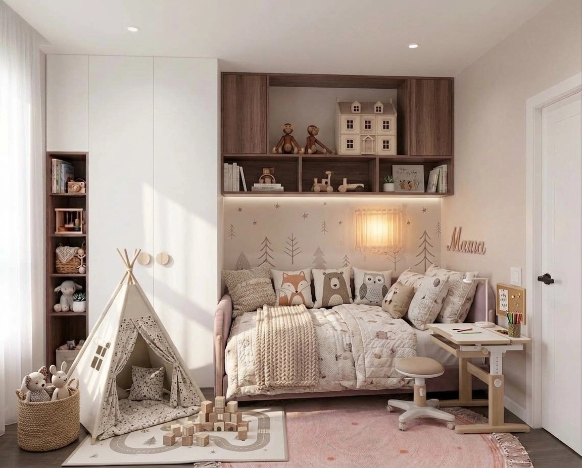 Scandinavian Kids Room design — interior photo by GenRoom AI