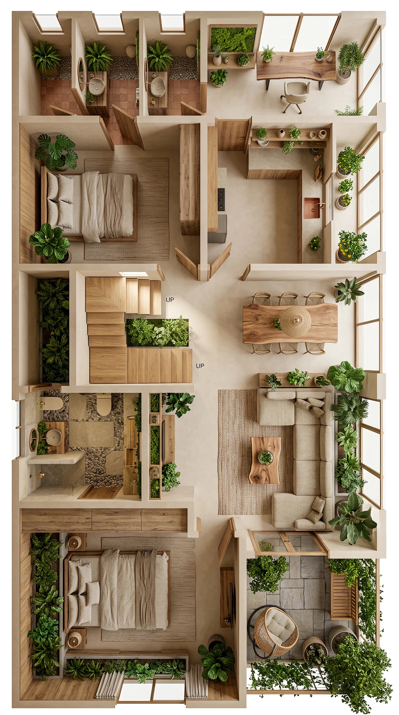 Interior design in Biophilic style — Living Room by GenRoom AI
