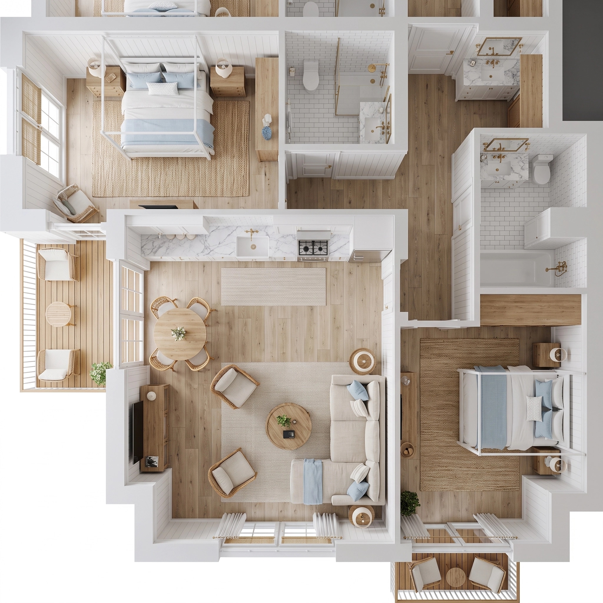 Interior design in Coastal / Hamptons style — Living Room by GenRoom AI