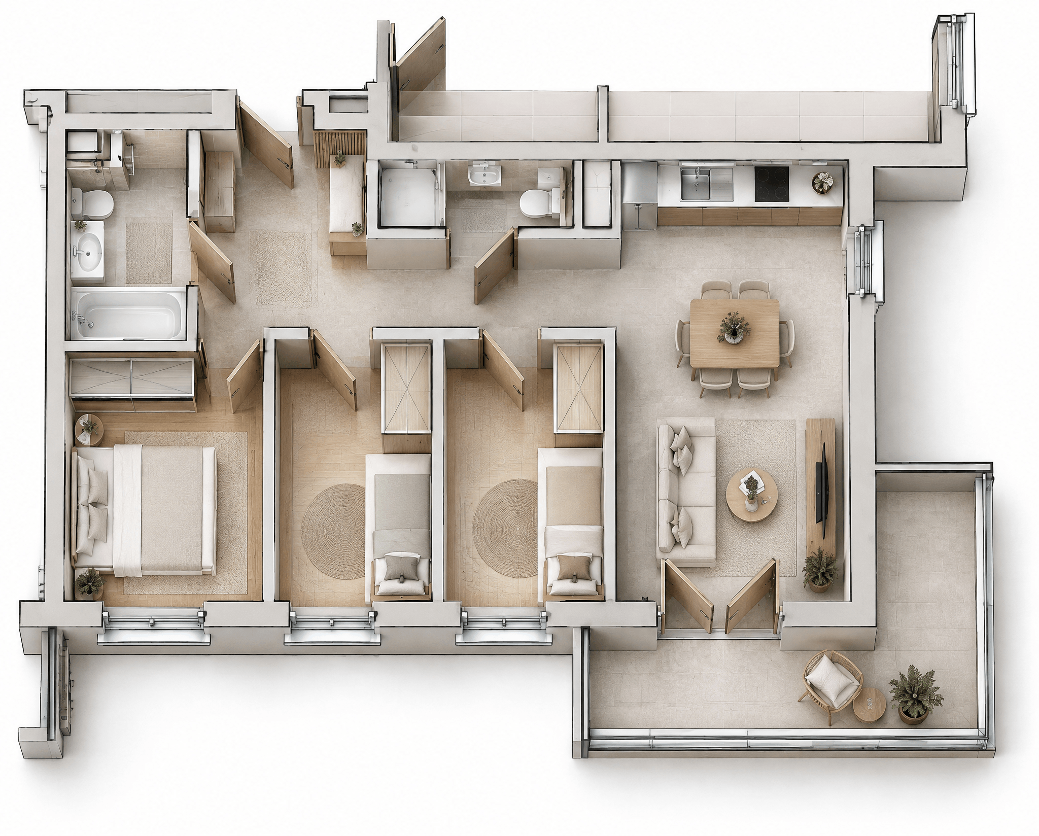 Interior design in Minimalism style — Living Room by GenRoom AI