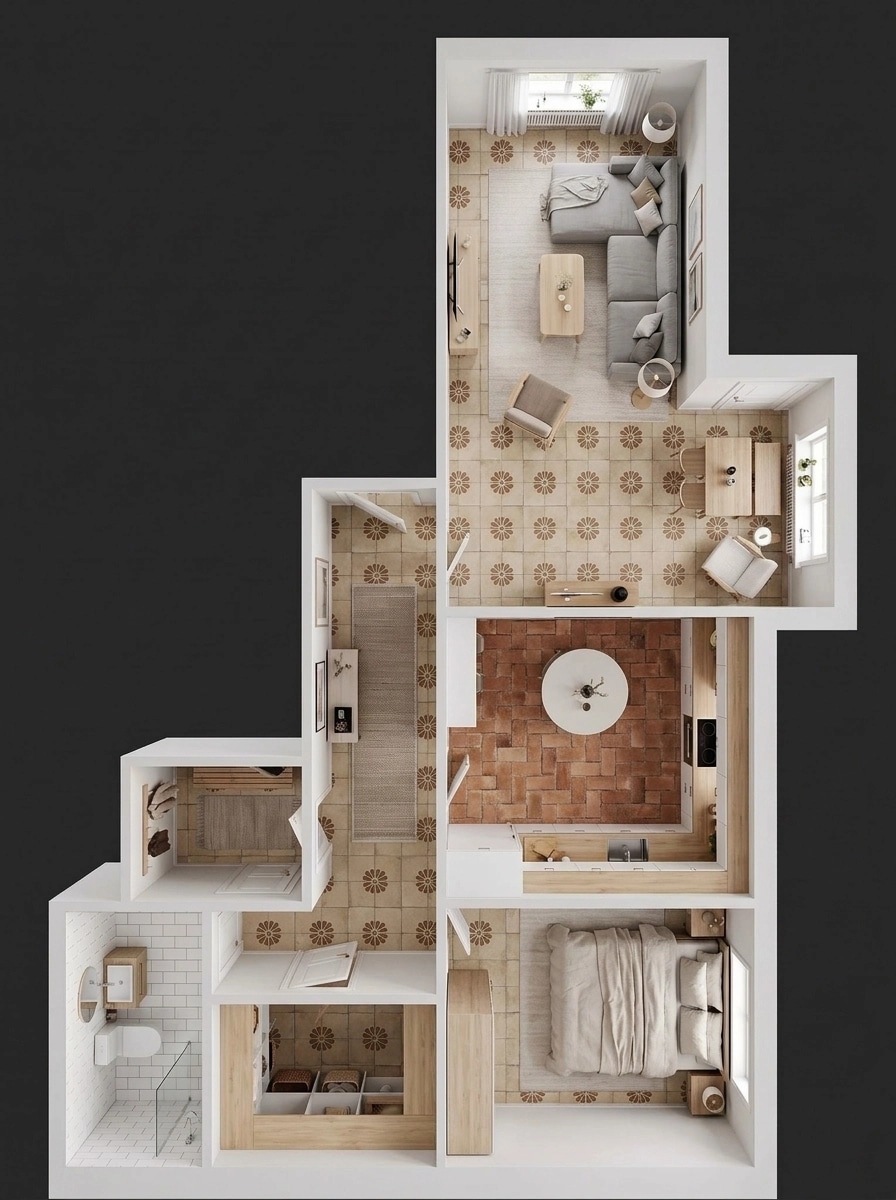 Interior design in Scandinavian style — Living Room by GenRoom AI