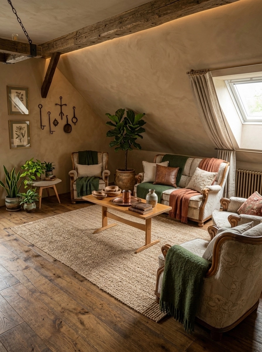 Interior design in Rustic style — Living Room by GenRoom AI