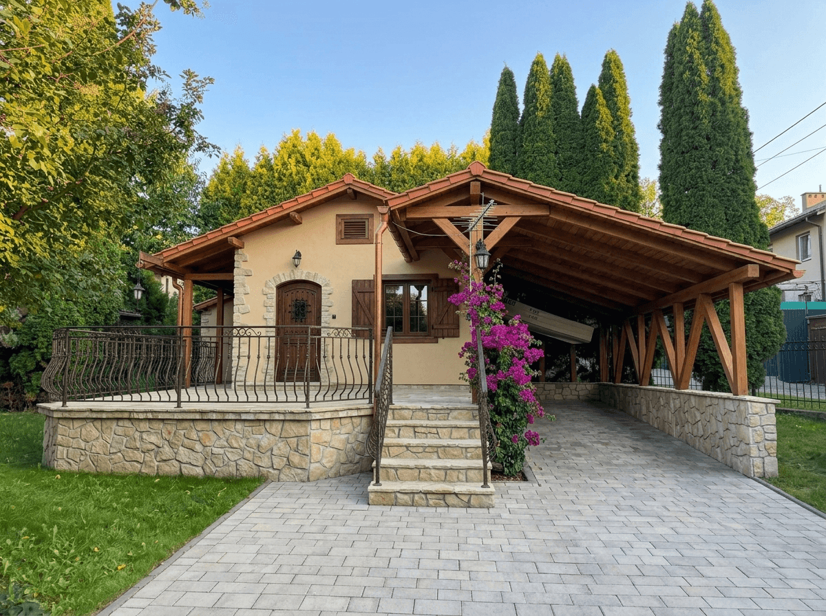 Facade design in Mediterranean Facade style — photo by GenRoom AI