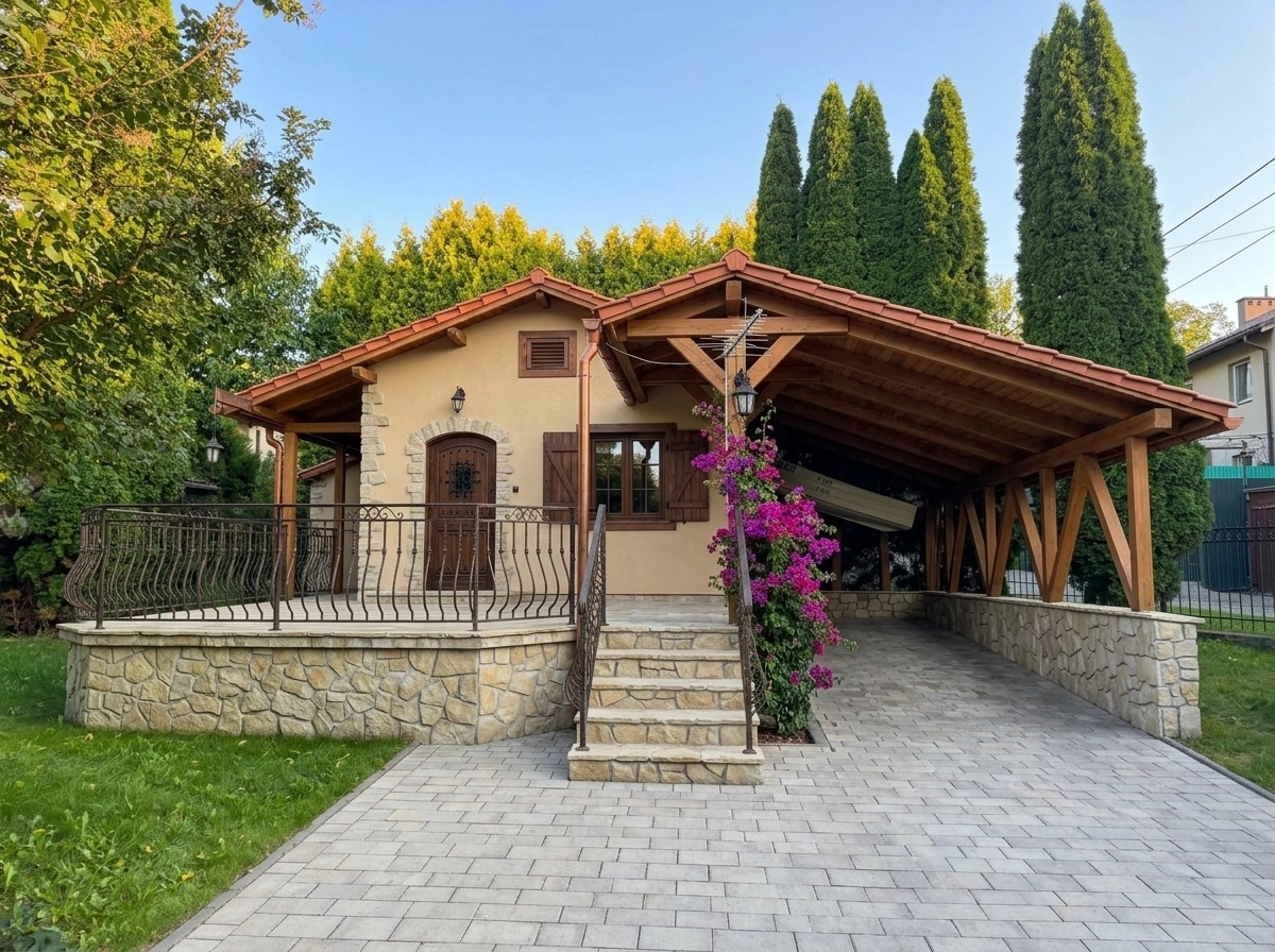 Diseño de fachada en estilo Mediterranean Facade — Fachada por GenRoom AI
