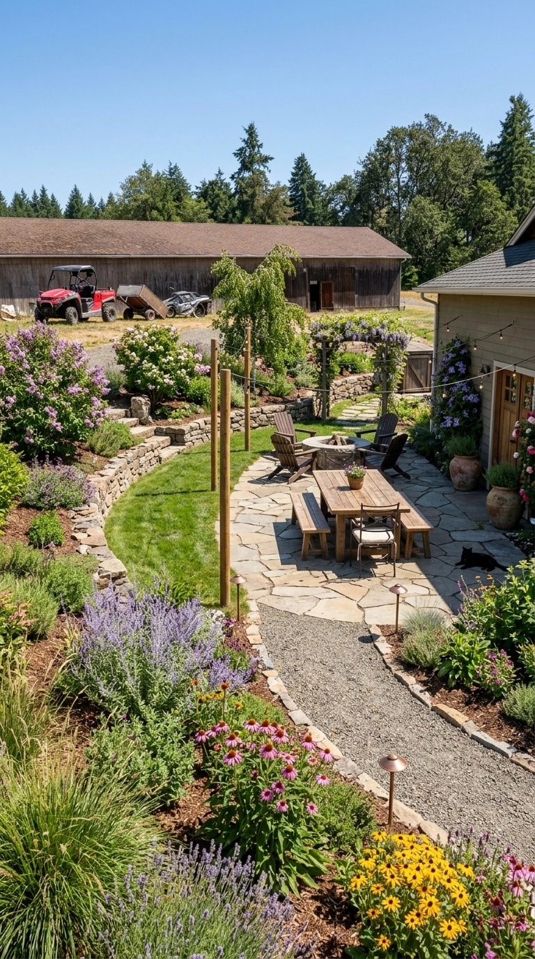 Country Rustic Garden Yard design — yard photo by GenRoom AI