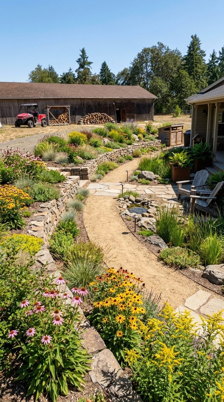 Landscape design in Eco Natural Garden style — Yard by GenRoom AI