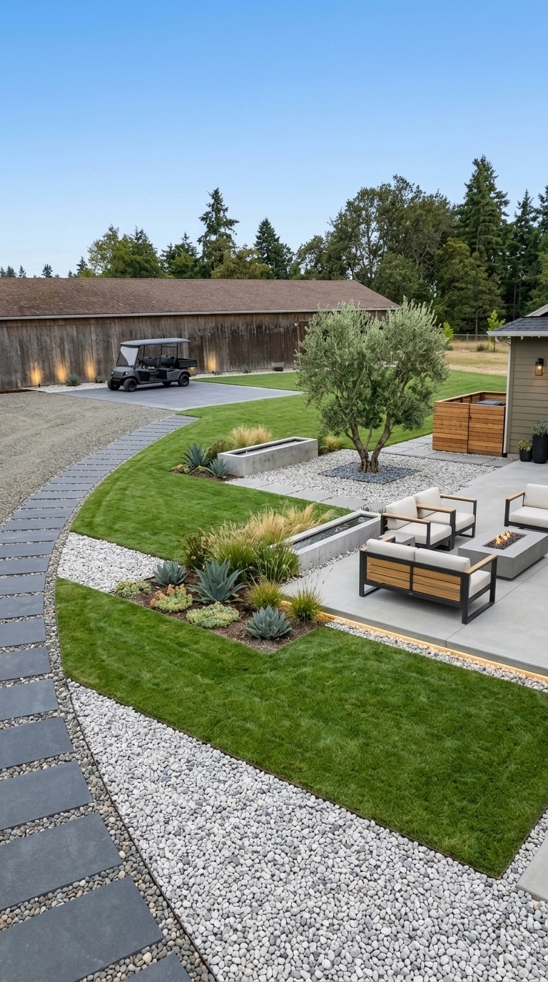 Landscape design in Minimalist Yard style — Yard by GenRoom AI