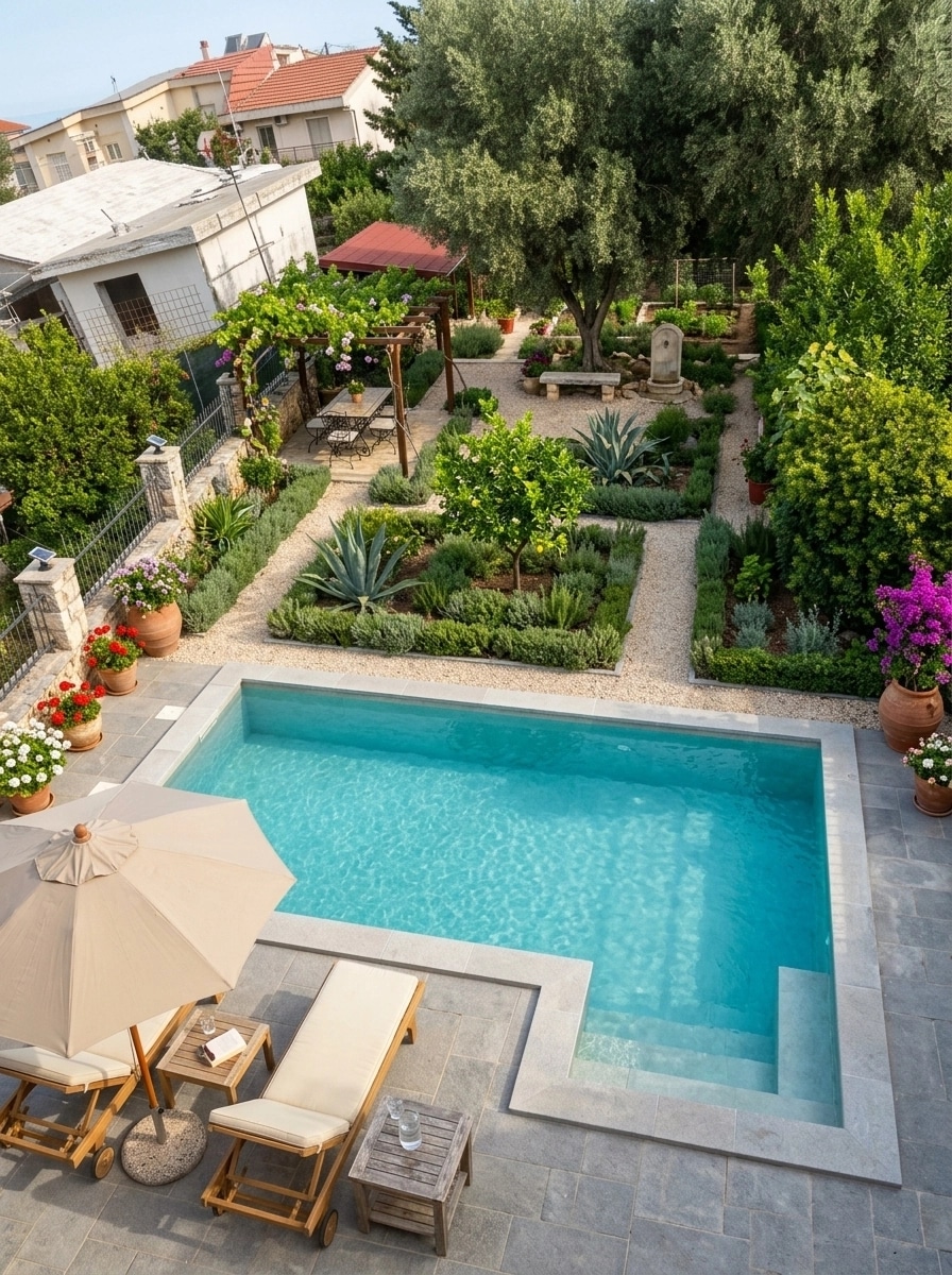 Landscape design in Mediterranean Yard style — Yard by GenRoom AI