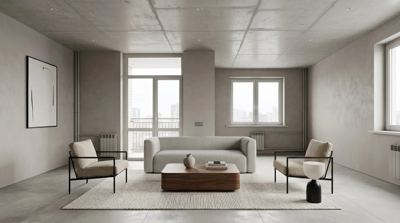 Minimalism Living Room design — interior photo by GenRoom AI
