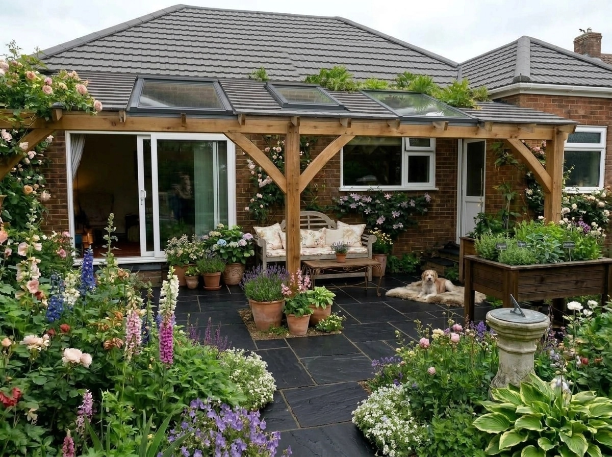 English Cottage Garden Yard design — yard photo by GenRoom AI