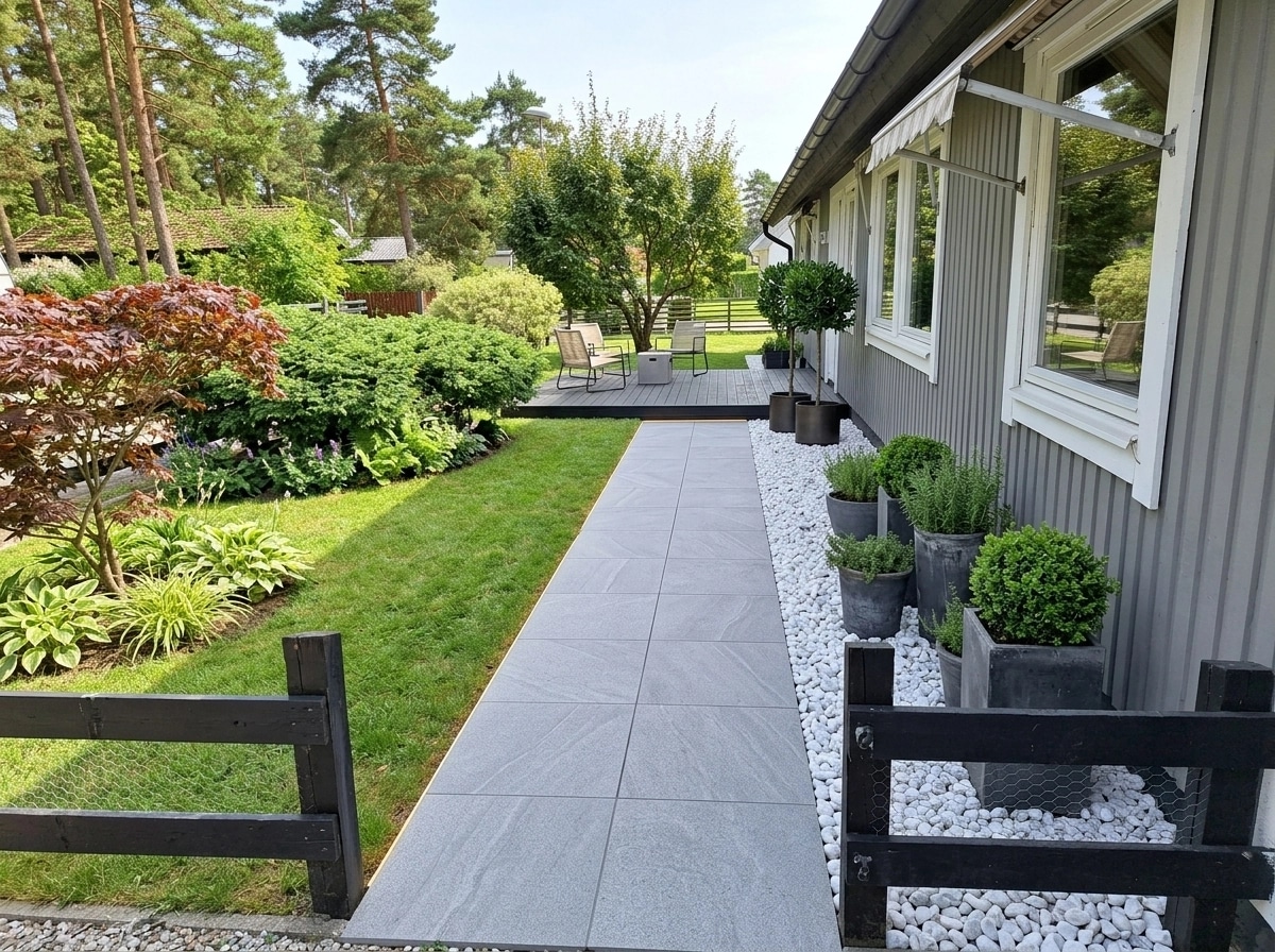 Landscape design in Scandinavian Garden style — Yard by GenRoom AI